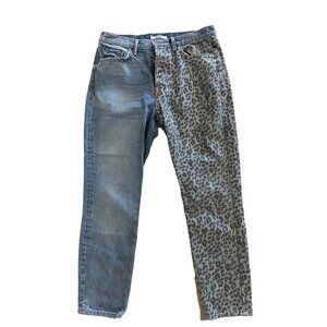 GRLFRIEND Animal Print Straight Leg Jeans Size 29